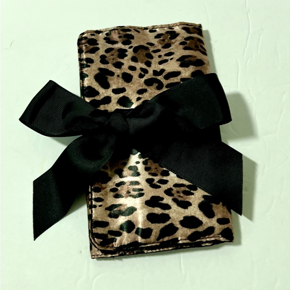 White House/Black Market Leopard Print Travel Jewelry Pouch